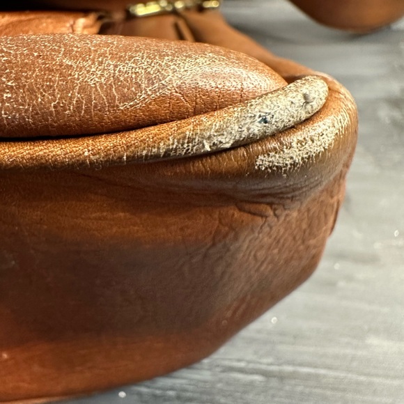 American Angel tan leather mail bag 1980’s side body bag - Picture 12 of 15